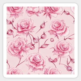 Pink Vintage Floral  Romantic Flower Design Sticker